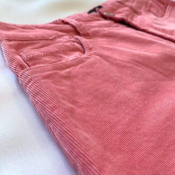 FRANK AND OAK BUBBLEGUM PINK CORDUROY HIGH RISE WIDE LEG PANTS - 2 - Picture 7 of 9
